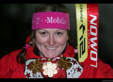 Janica KOSTELIC (SRO) Gold Medal in Slalom, Downhil and Combined, à Bormio (2005)