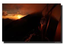 La cabane Tracuit au coucher de soleil