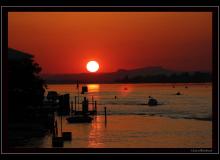 Coucher de soleil sur le Rhin